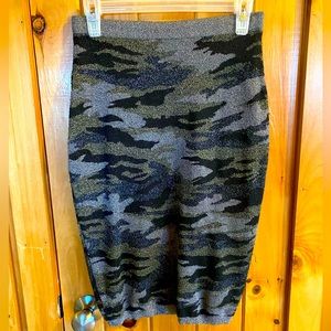 Jennifer Lopez Camo Print High Waisted Skirt